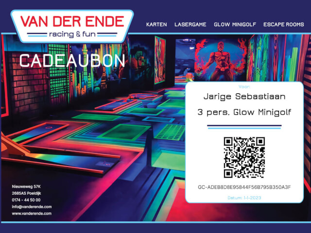 Cadeaubon Glow Minigolf